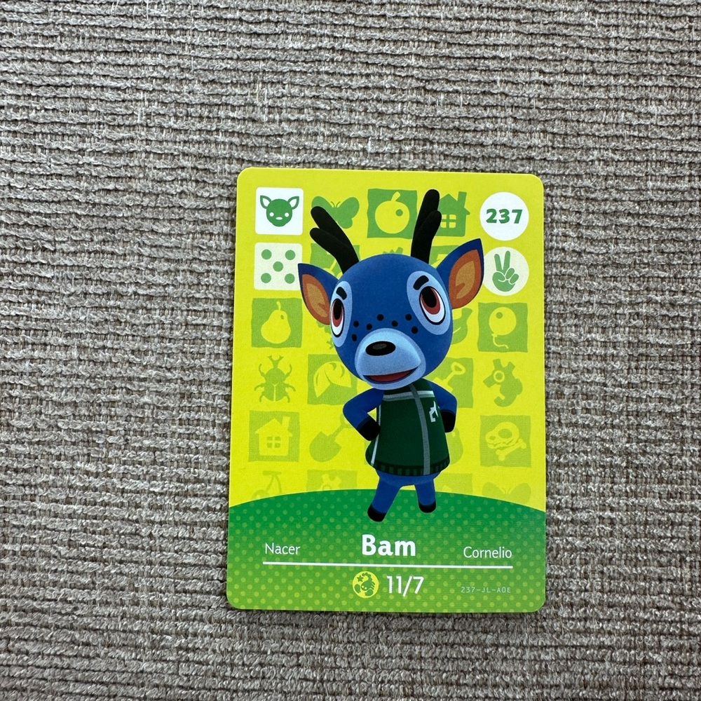 Animal Crossing Amiibo Card - Bam